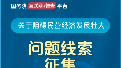 17c黄国务院“互联网+督查”平台公开征集阻碍民营经济发展壮大问题线索